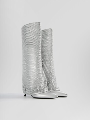 Bershka Stiefel in Silber