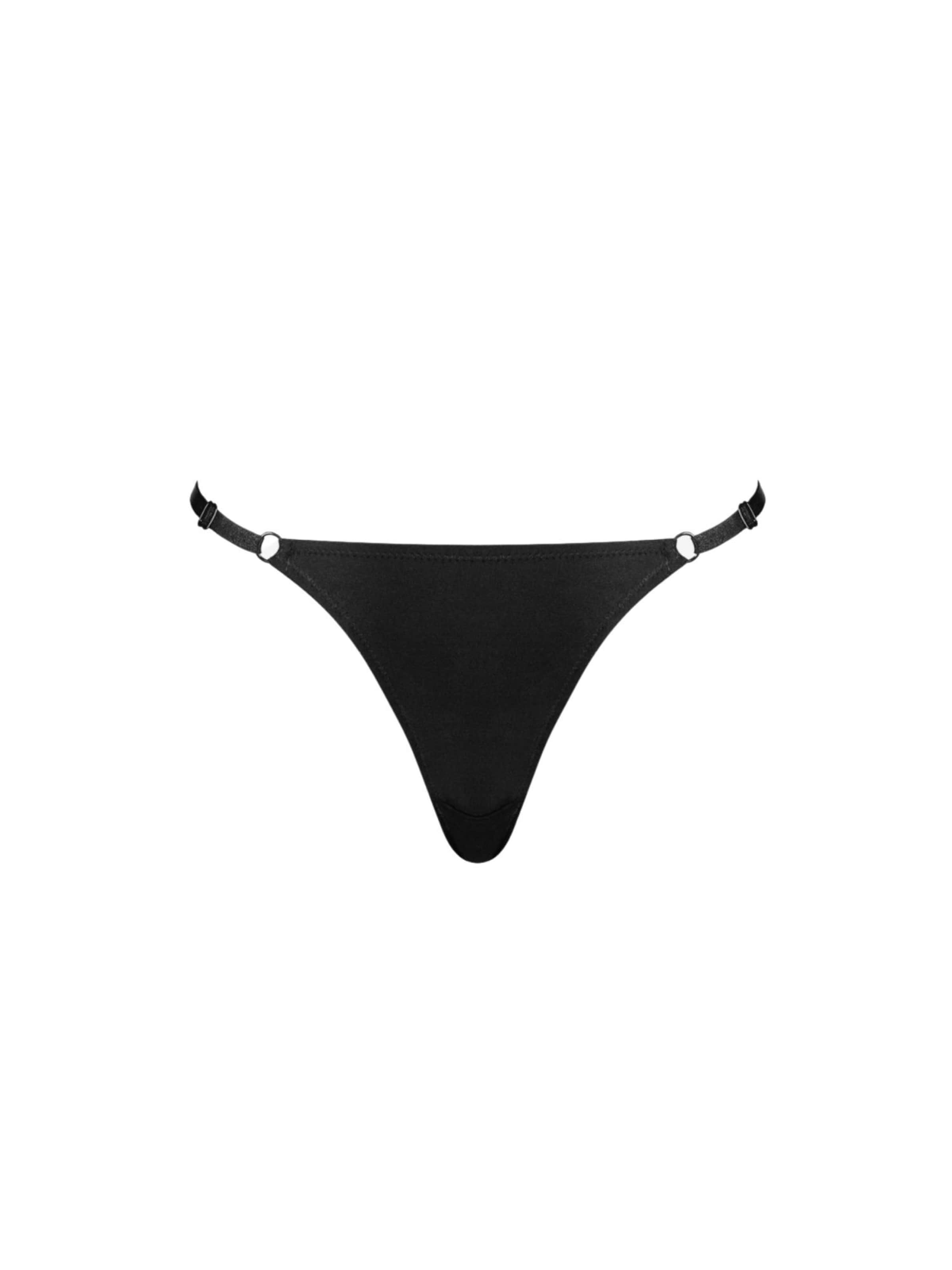 PROMEES Thong 'ginny' in Black: front