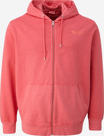 s.Oliver Men Big Sizes Zip-Up Hoodie in Red: front