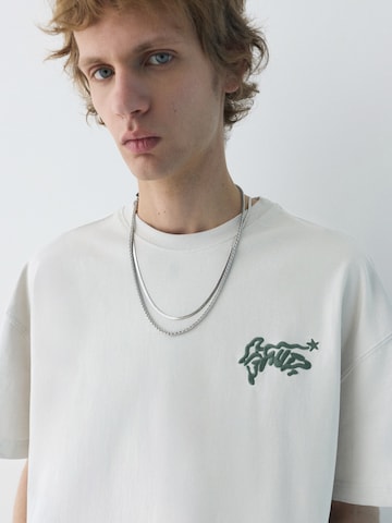 Pull&Bear Shirt 'STWD COMMUNITY' in Beige