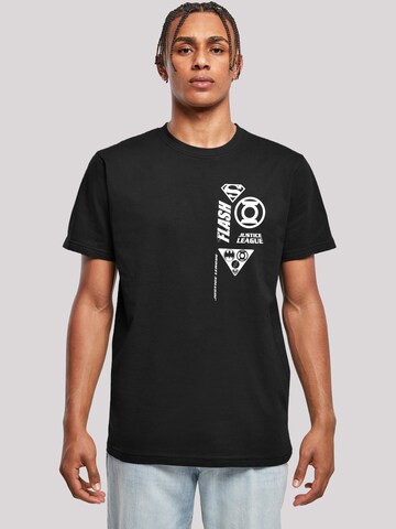 Maglietta 'DC Comics Justice League Chest' di F4NT4STIC in nero: frontale