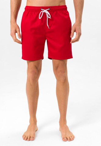 Jimmy Sanders Board Shorts in Red: front