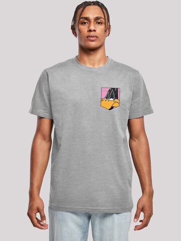 T-Shirt 'Looney Tunes Daffy Duck Face' F4NT4STIC en gris : devant