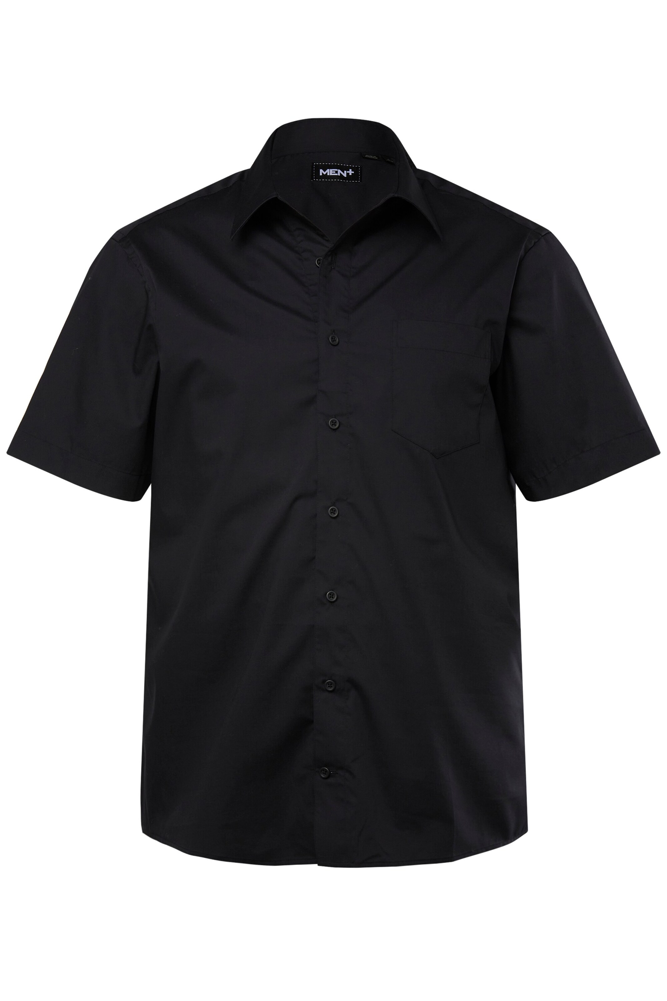 Men Plus Hemd in Schwarz: Vorderseite