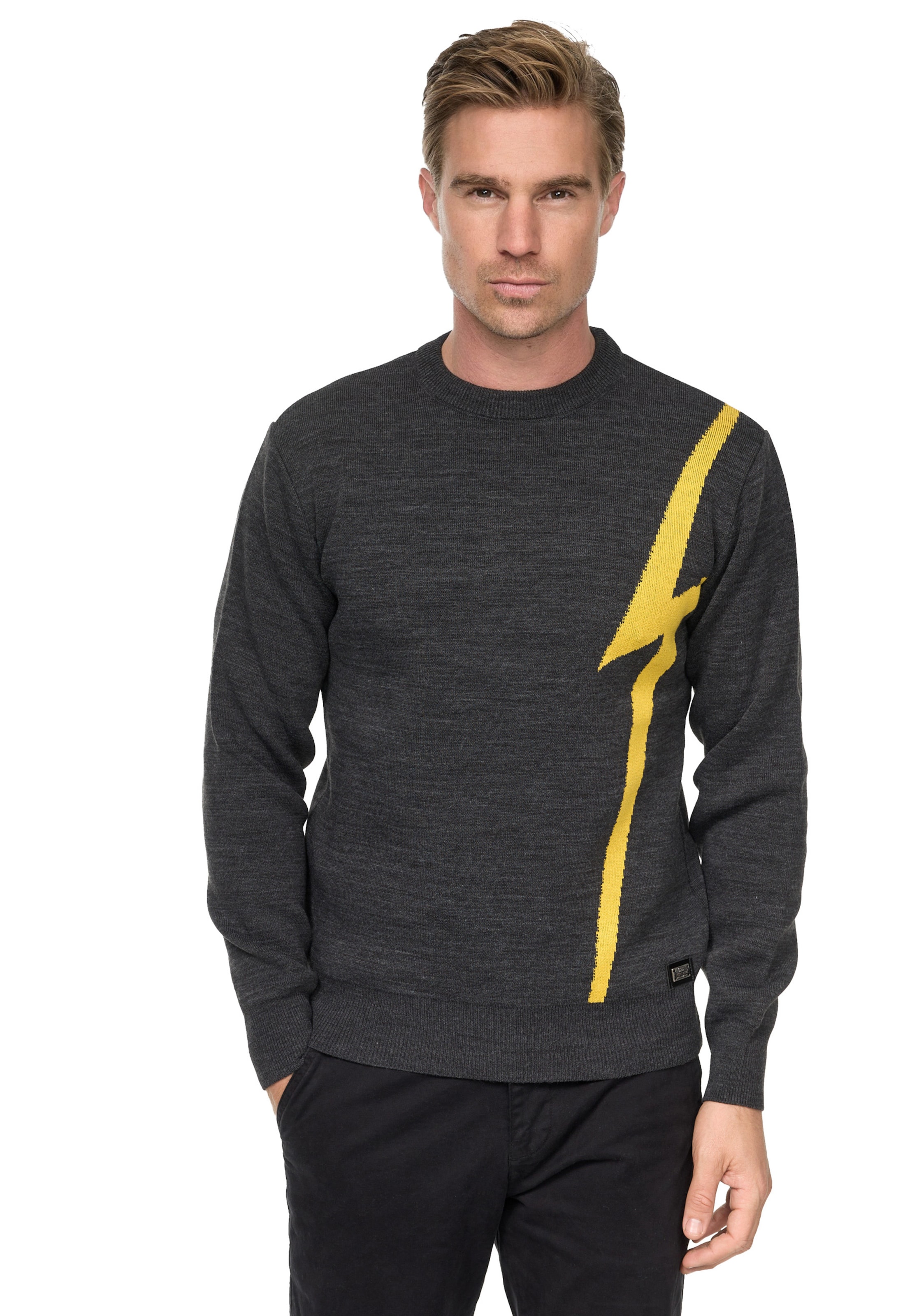 Rusty Neal Pullover in Grau: Vorderseite