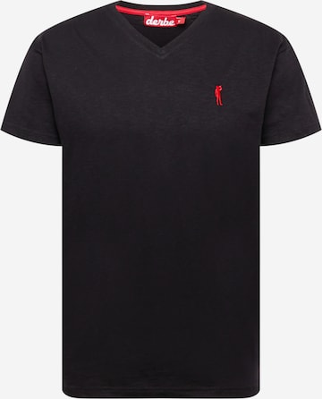 T-Shirt Derbe en noir : devant