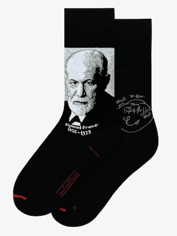 MuseARTa Socks 'Science & History - Sigmund Freud' in Black: front