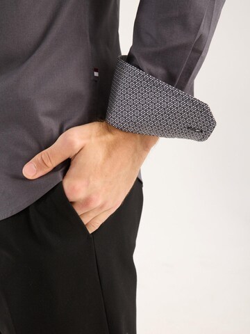 Slim fit Camicia business di 7Camicie in grigio