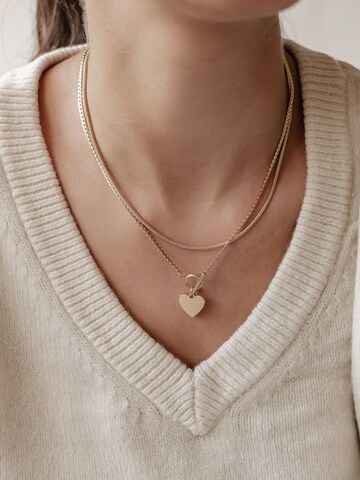 Hey Happiness Necklace 'Herz Duo' in Gold: front