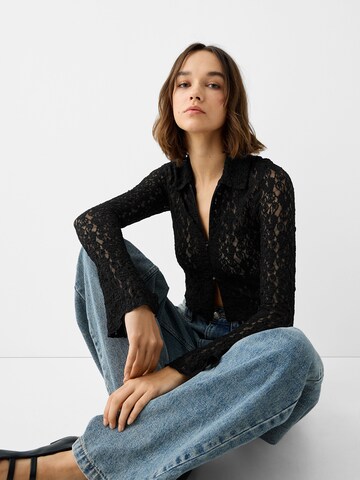Bershka Top w kolorze czarny