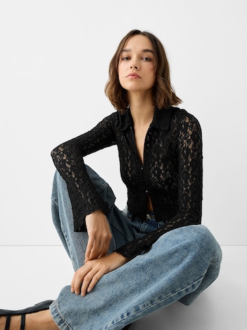 Bershka Blouse in Zwart