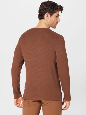 TOM TAILOR DENIM Sweater in Brown