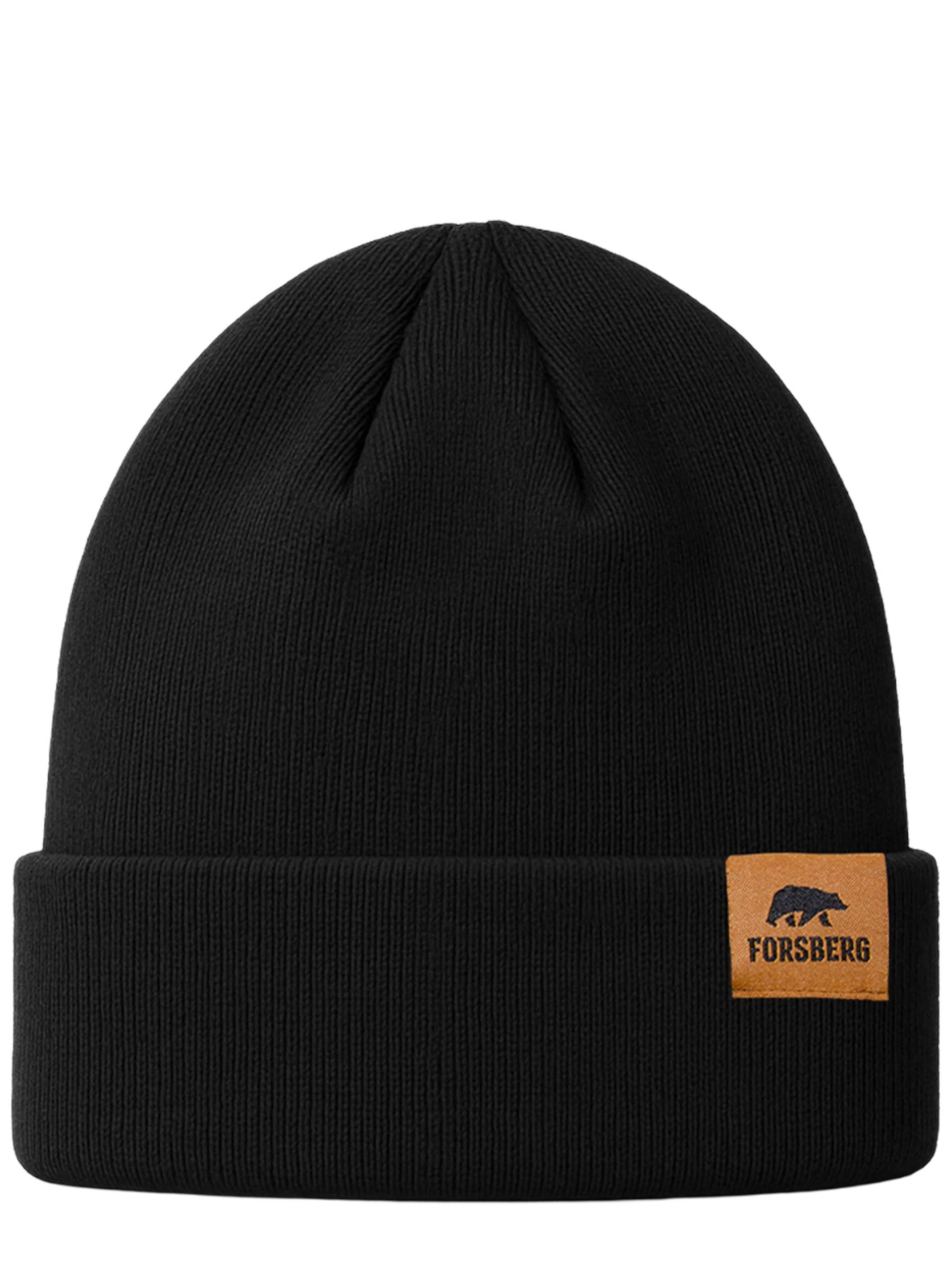FORSBERG Mütze 'Beanie'‌‌‌‌‌‌‌‌‌ in Schwarz: Vorderseite
