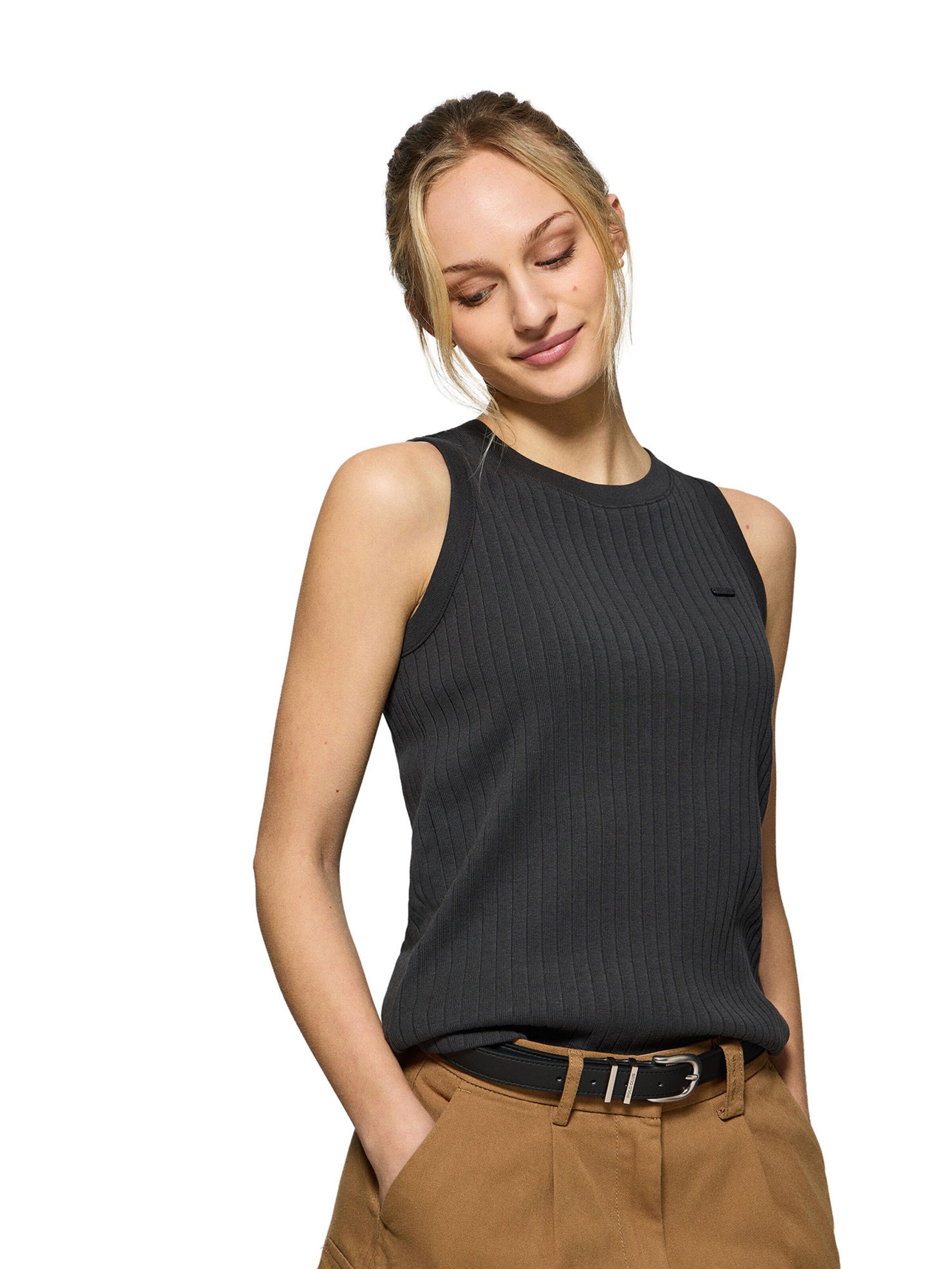 Polo Club Top in Black: front