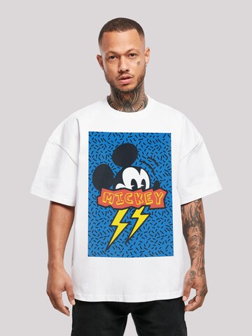 Maglietta 'Disney Mickey Mouse 90s Flash' di F4NT4STIC in bianco: frontale