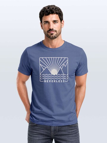 Neverless Shirt 'Sonnenuntergang' in Blue: front