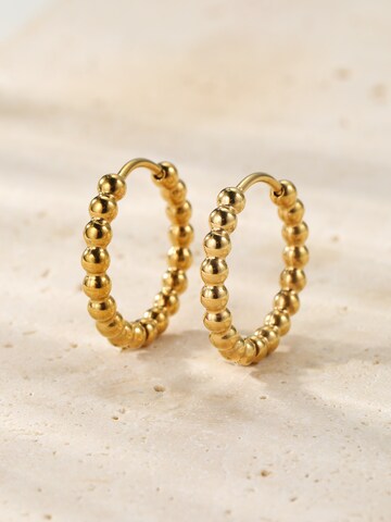 Hey Happiness Earrings 'Small Beaded Hoop' in Gold