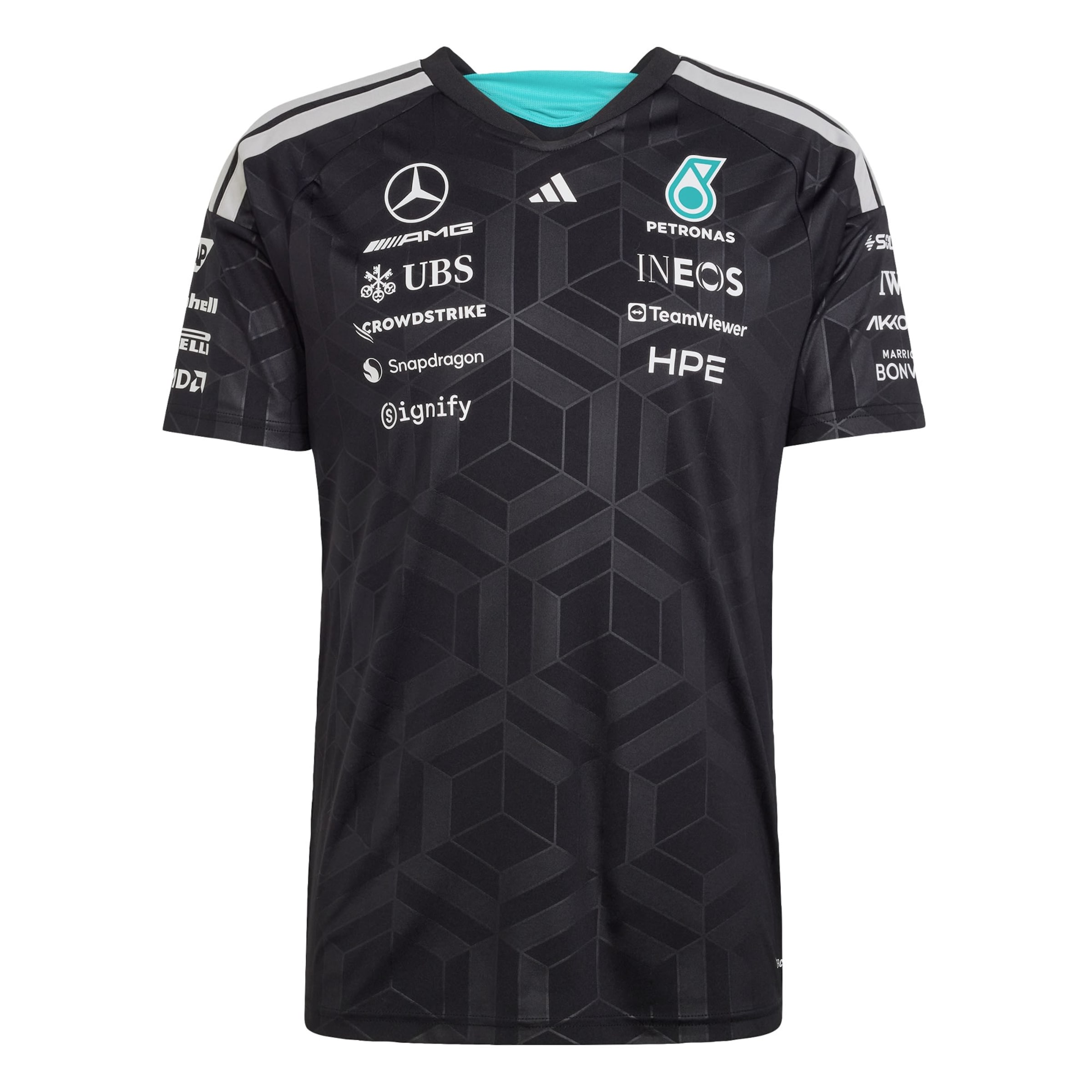 T-Shirt fonctionnel 'Mercedes-AMG Petronas Formula 1 Team Driver' ADIDAS PERFORMANCE en noir : devant