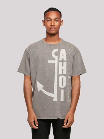 T-Shirt 'Ahoi Anker Knut & Jan Hamburg' F4NT4STIC en gris : devant