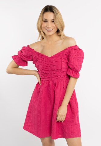 Robe IZIA en rose : devant