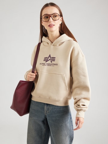 ALPHA INDUSTRIES - Sweatshirt em bege: frente