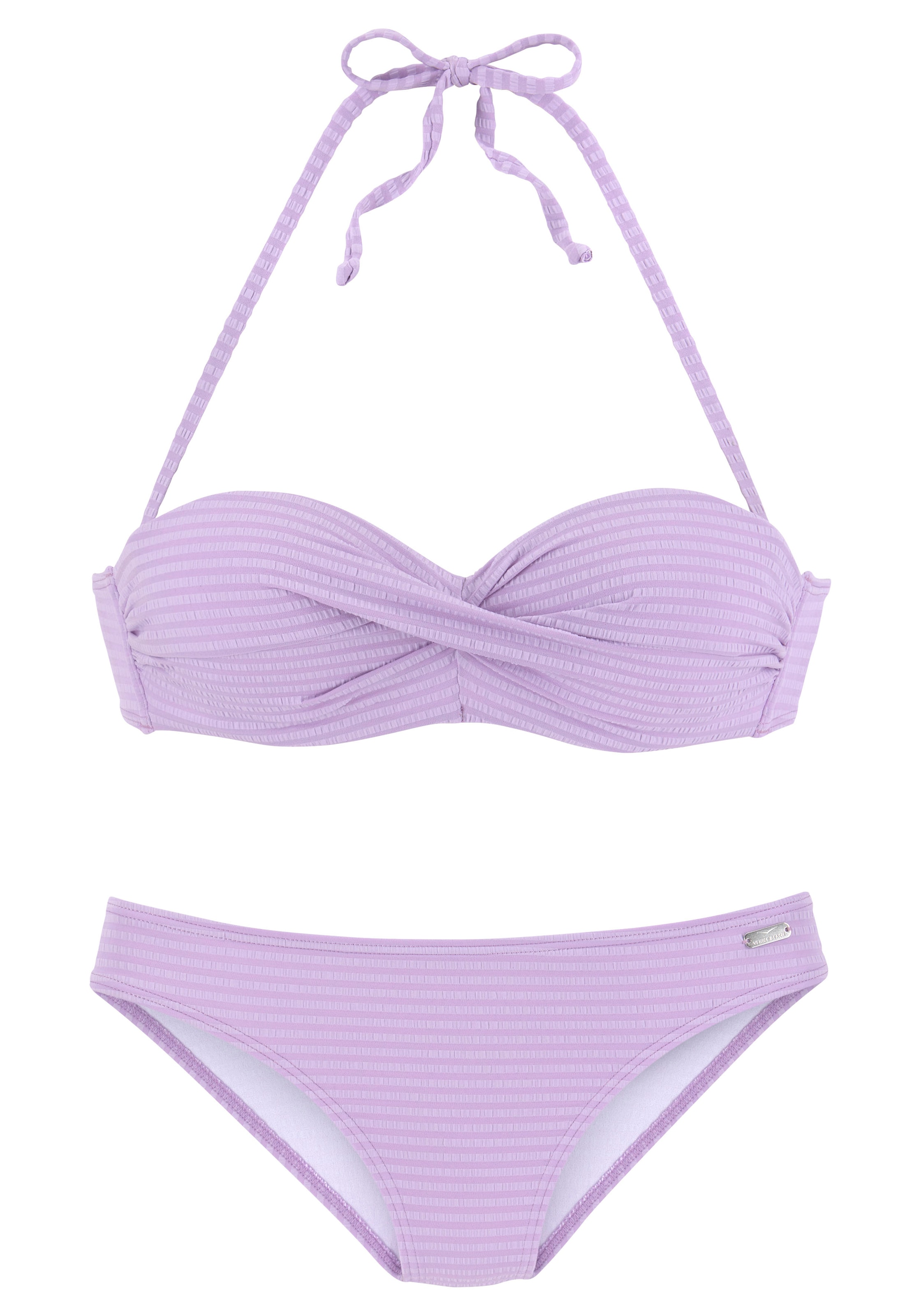 VENICE BEACH - Bandeau Bikini en lila: frente