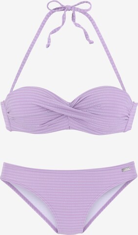 VENICE BEACH Bandeau Bikini in Lila: predná strana