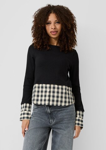QS Shirt in Zwart: voorkant
