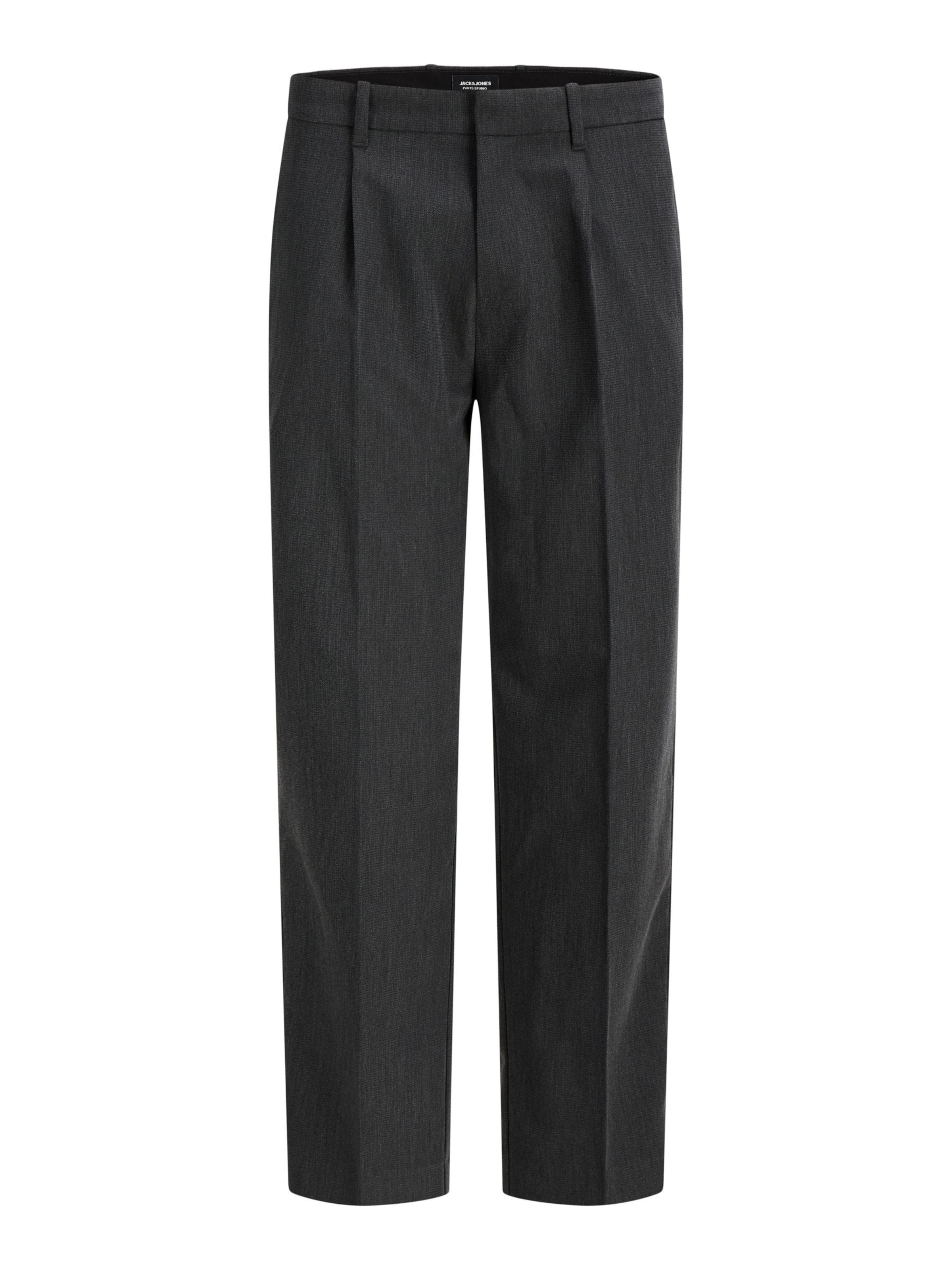JACK & JONES Loosefit Bandplooibroek in Grijs: voorkant