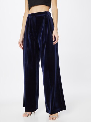 River Island Wide leg Pleat-front trousers in Blue: front