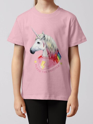 Maglietta 'Flash the unicorn' di watabout.kids in rosa: frontale