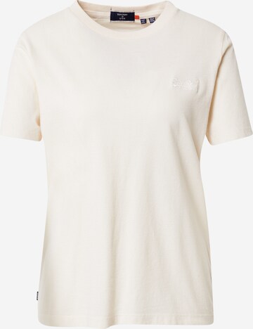 T-shirt 'Classic' Superdry en beige : devant