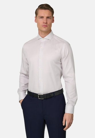 Coupe regular Chemise Boggi Milano en marron : devant