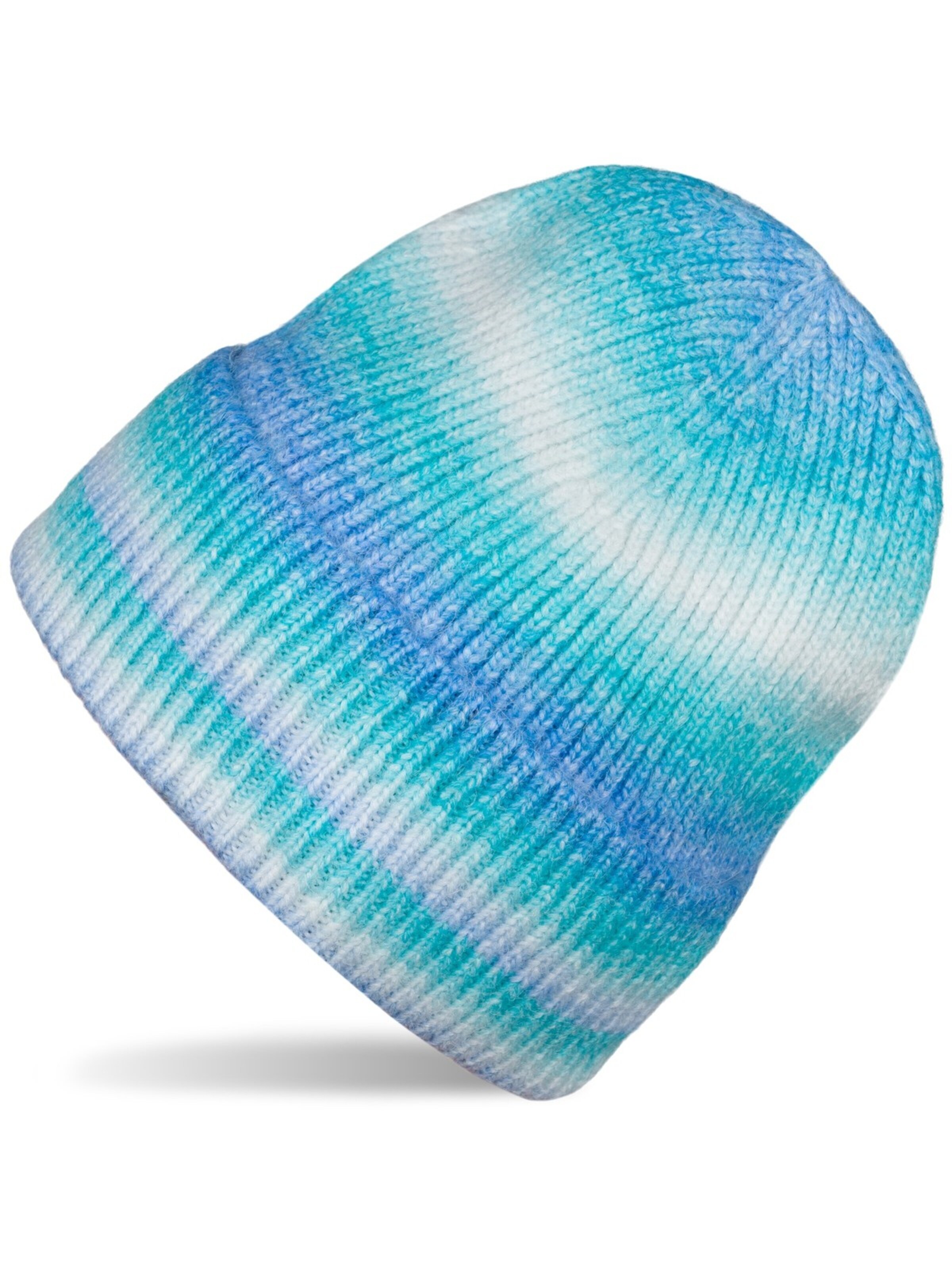 styleBREAKER Mütze 'Strickmütze Ombré'‌‌‌‌‌‌‌‌‌‌ in Blau: Vorderseite