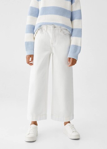 MANGO KIDS Wide Leg Jeans 'Culotte' i hvid: forside