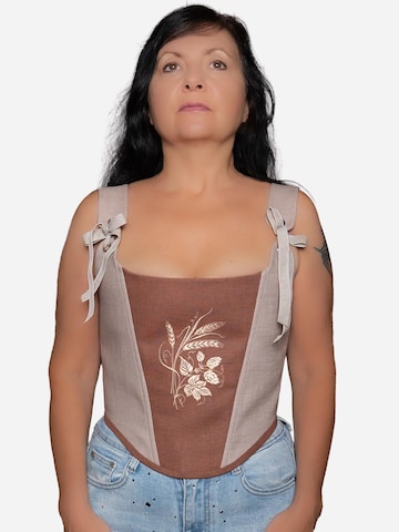 Corsage 'Golden Wheat Corset' VIADALINNO en marron