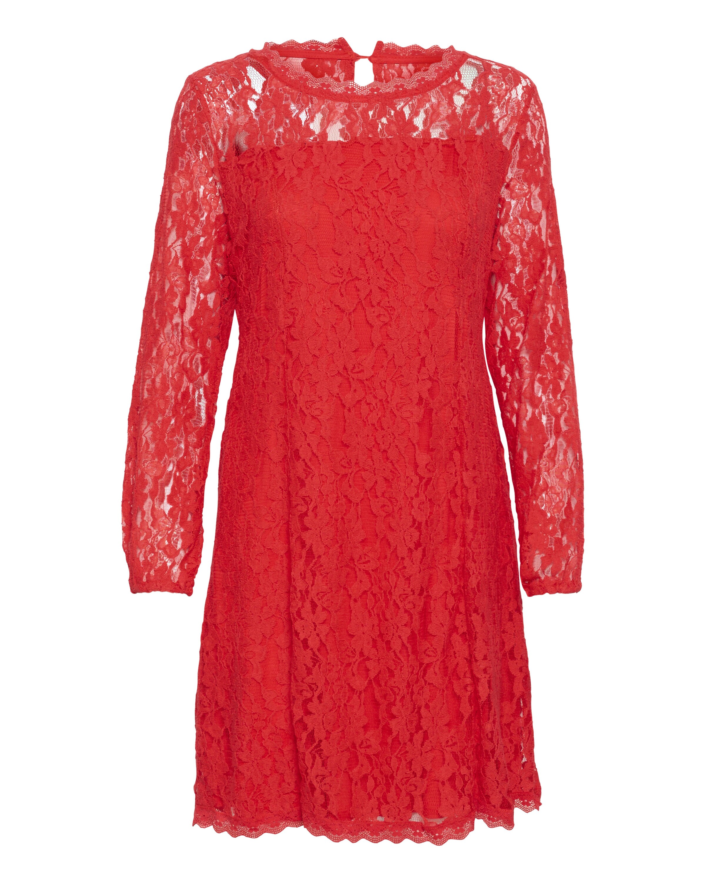 Cream Kjole 'Kit' i rød: forside