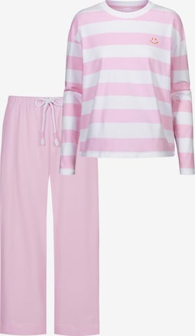 Mey Pyjama 'Streaked Lines' in Pink: Vorderseite