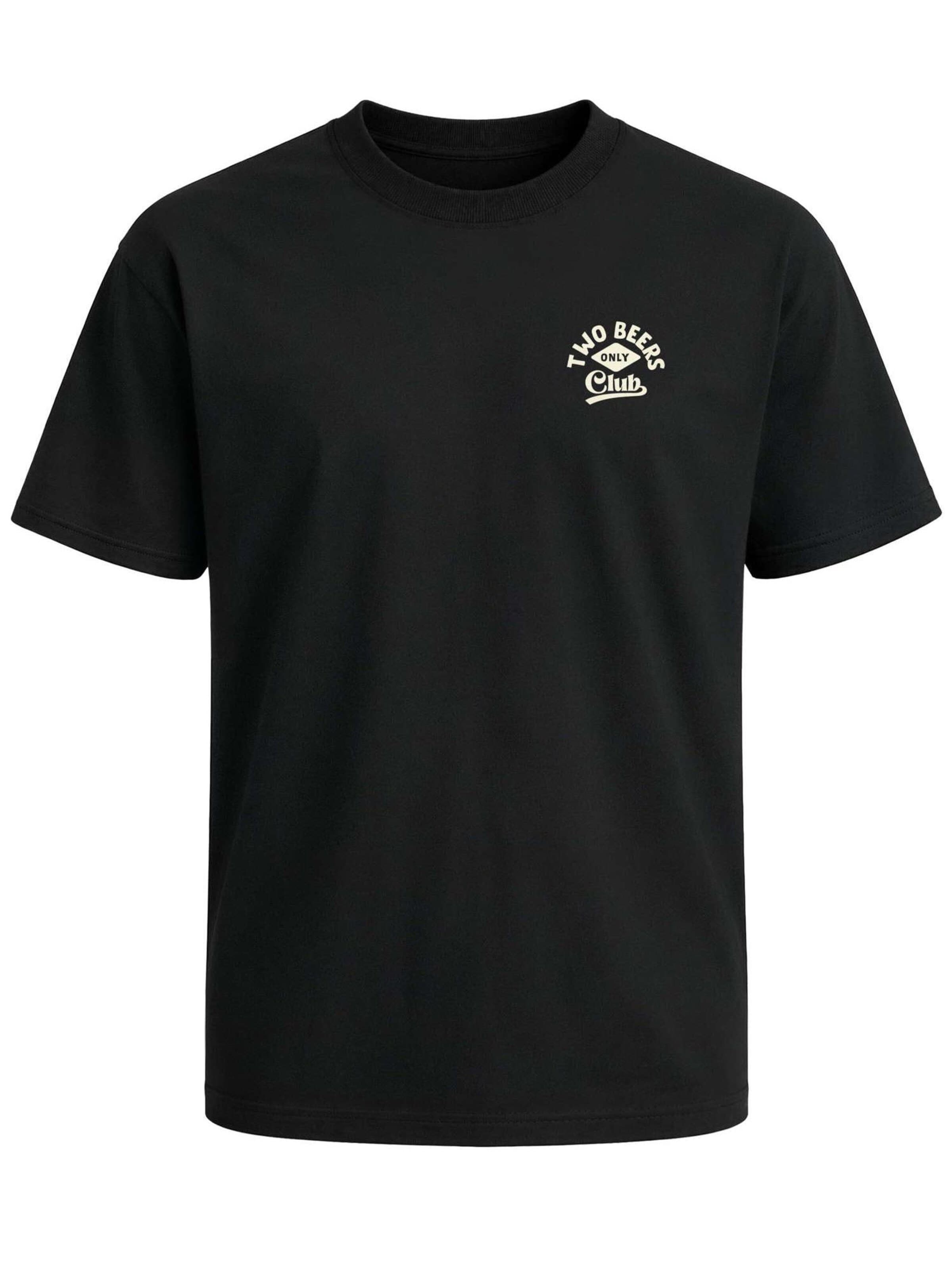 Neverless Shirt 'Two Beers only'‌‌‌ in Schwarz: Vorderseite