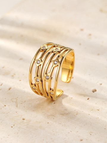 Hey Happiness Ring 'Multi Band Crystal' in Gold