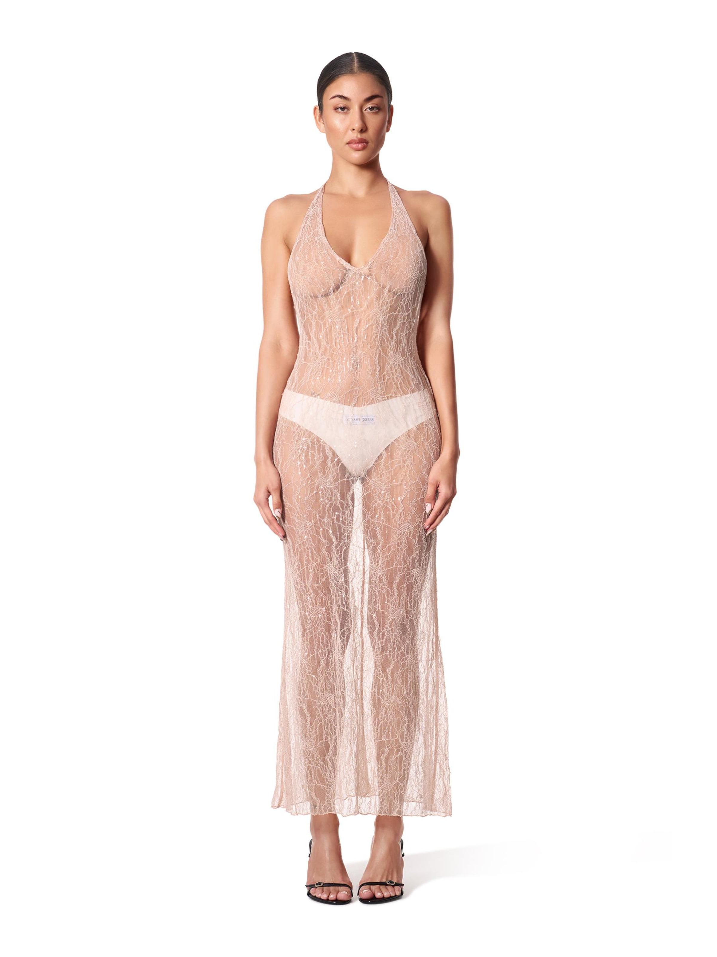 GOD SAVE QUEENS Abendkleid 'Venus Pearl'‌‌‌‌ in Beige