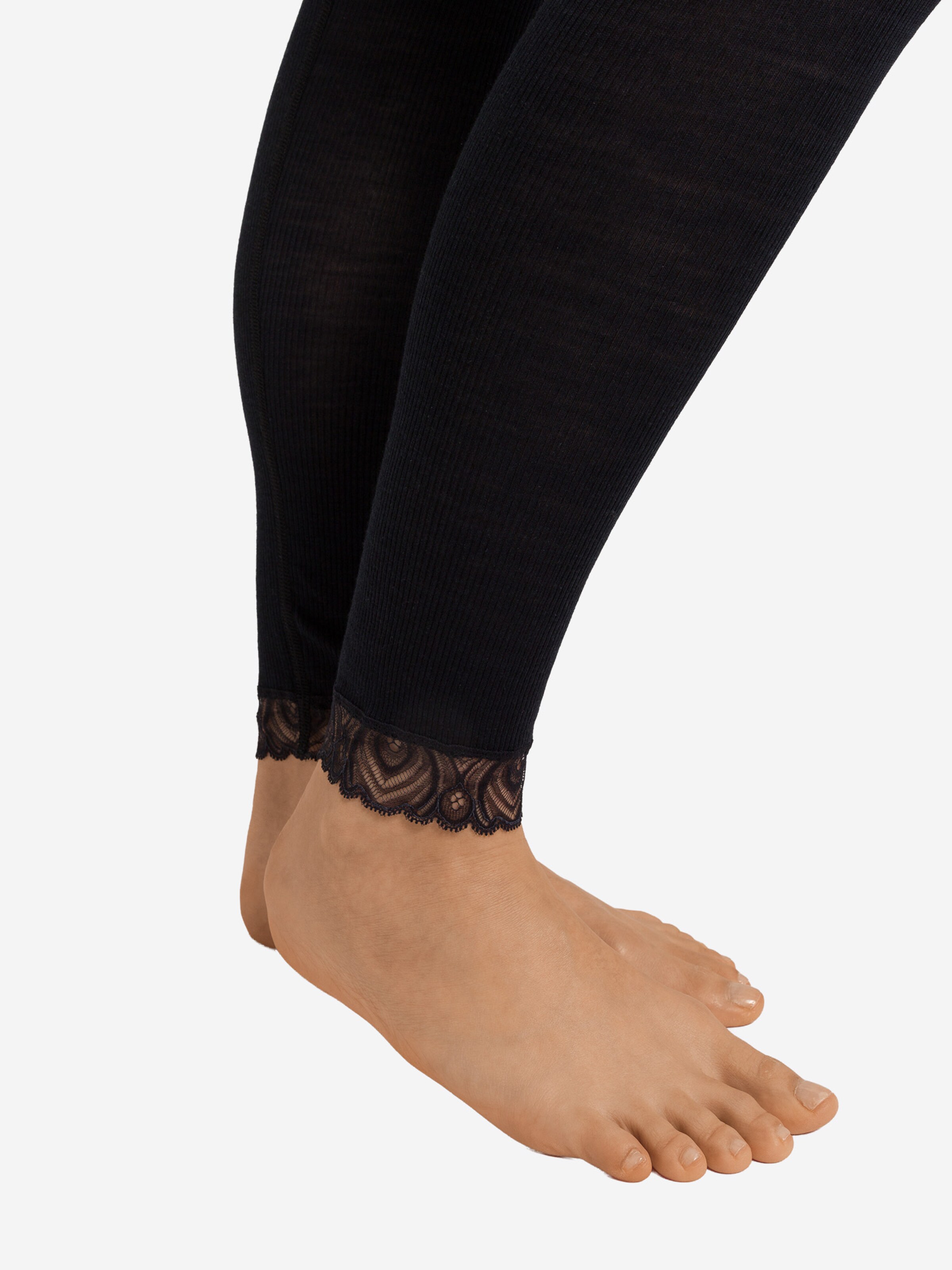 Skinny Leggings ' Woolen Lace ' Hanro en noir
