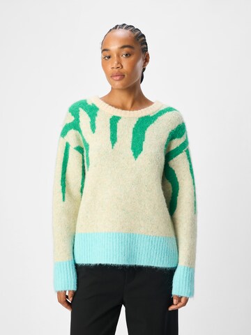 Pull-over 'OBJRabu' OBJECT en beige : devant