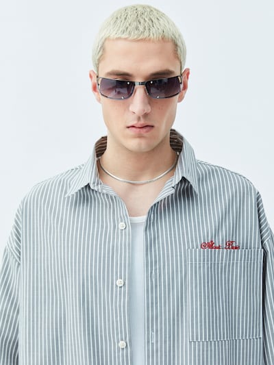 VAMOS CLO Button Up Shirt 'Sherman' in Grey, Item view