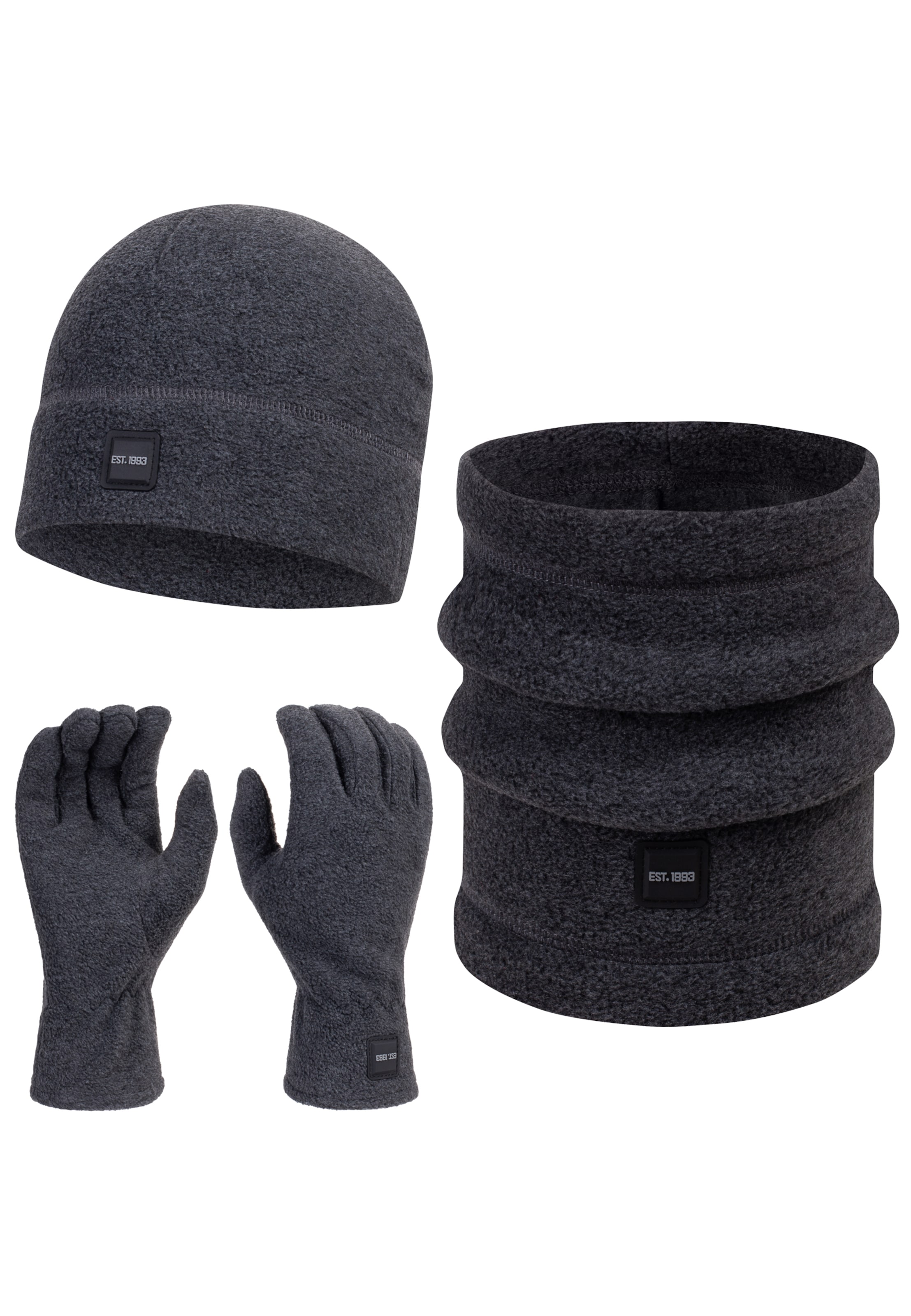 INDICODE JEANS Muts 'Gjert' in Grijs: voorkant