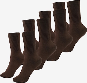 cfab (formerly creamy fabrics) Sockor 'Lange Sportsocken | 4er Pack' i brun: framsida