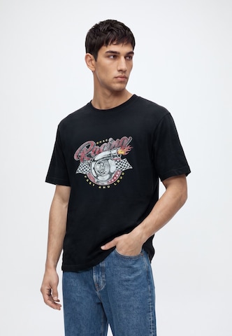 JACK & JONES Shirt 'JORRETRO ACTION MOVIE' in Zwart