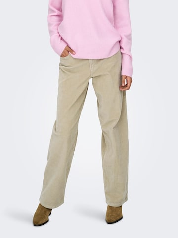 ONLY Loose fit Trousers 'ONLGianna-Global' in Beige: front