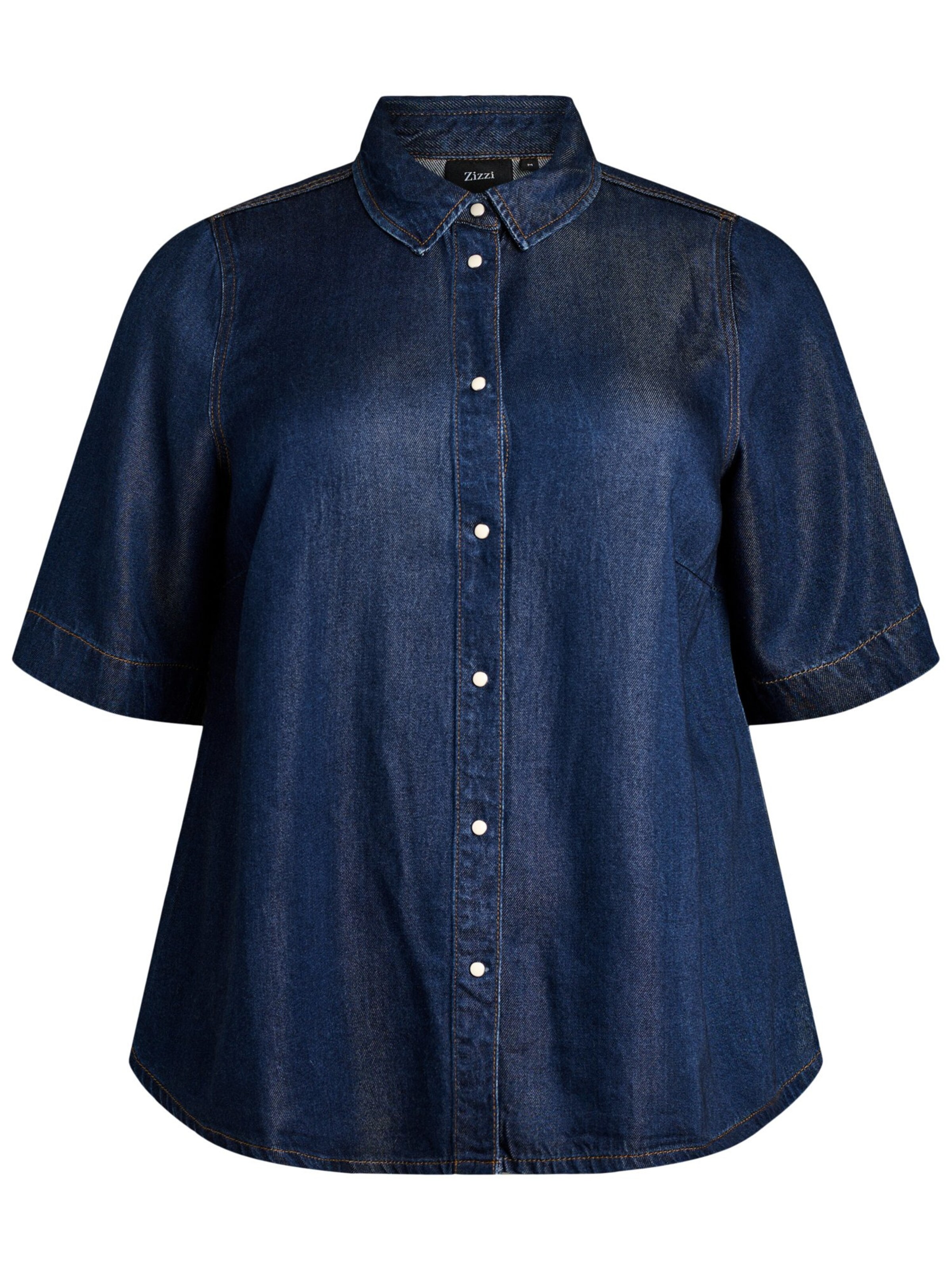 Camicia da donna 'Jthilde' di Zizzi in blu: frontale