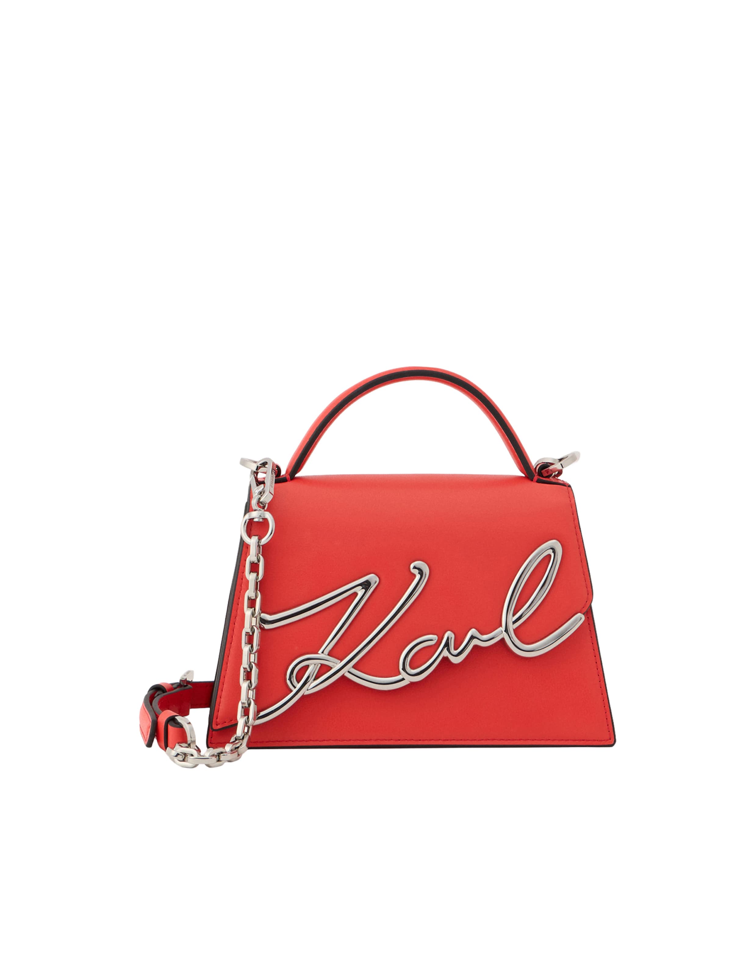Karl Lagerfeld - Bolso de mano 'Signature 2.0' en naranja: frente